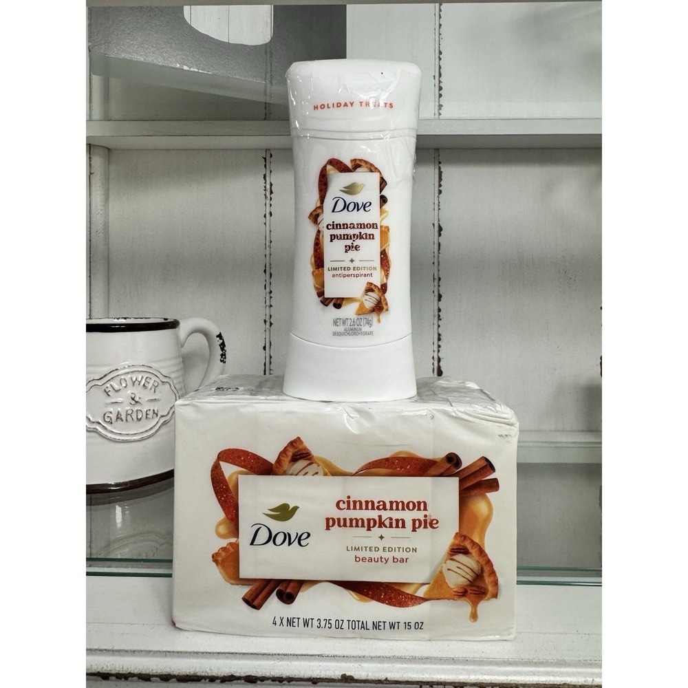 Dove Cinnamon Pumpkin Pie Gift Set Antiperspirant 2.6 oz + 4 Beauty Bars